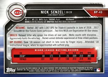 2019 Bowman - Prospects #BP-43 Nick Senzel Back
