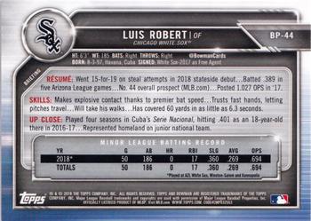 2019 Bowman - Prospects #BP-44 Luis Robert Back