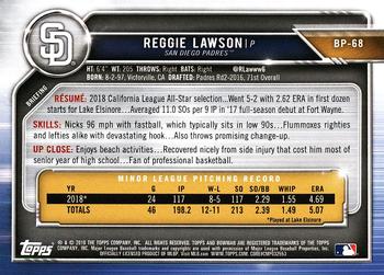 2019 Bowman - Prospects #BP-68 Reggie Lawson Back