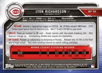 2019 Bowman - Prospects #BP-95 Lyon Richardson Back