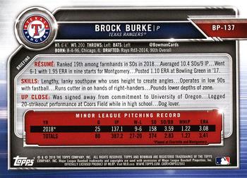 2019 Bowman - Prospects #BP-137 Brock Burke Back