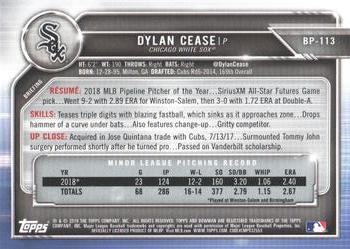 2019 Bowman - Prospects Camo #BP-113 Dylan Cease Back
