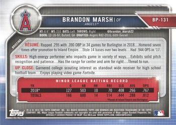 2019 Bowman - Prospects Camo #BP-131 Brandon Marsh Back