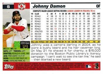 2005 Topps 1st Edition #5 Johnny Damon Back