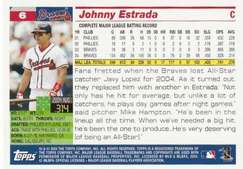 2005 Topps 1st Edition #6 Johnny Estrada Back