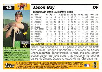 2005 Topps 1st Edition #12 Jason Bay Back