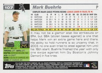 2005 Topps 1st Edition #107 Mark Buehrle Back
