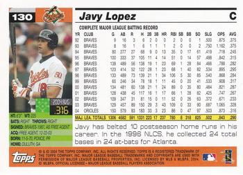 2005 Topps 1st Edition #130 Javy Lopez Back