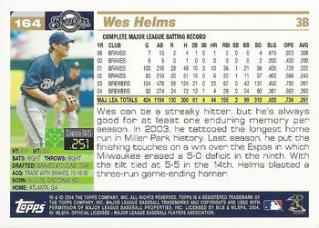 2005 Topps 1st Edition #164 Wes Helms Back