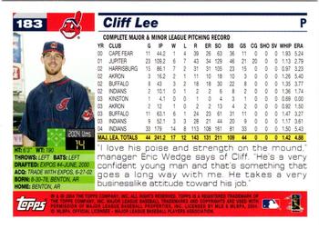 2005 Topps 1st Edition #183 Cliff Lee Back