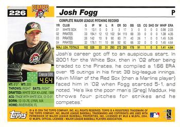2005 Topps 1st Edition #226 Josh Fogg Back
