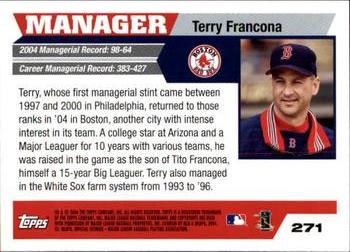 2005 Topps 1st Edition #271 Terry Francona Back