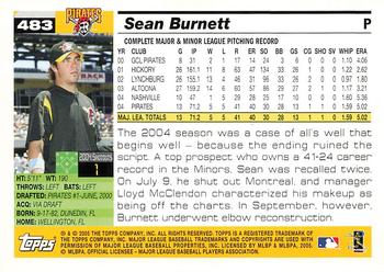2005 Topps 1st Edition #483 Sean Burnett Back