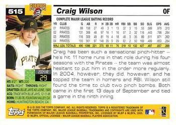 2005 Topps 1st Edition #515 Craig Wilson Back