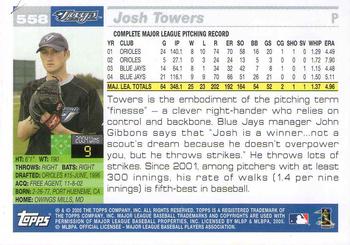 2005 Topps 1st Edition #558 Josh Towers Back
