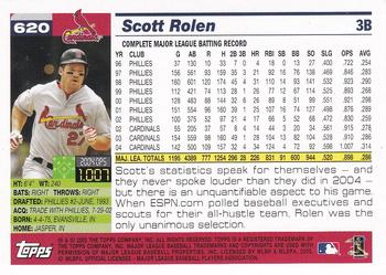 2005 Topps 1st Edition #620 Scott Rolen Back