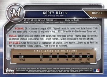 2019 Bowman - Chrome Prospects #BCP-12 Corey Ray Back