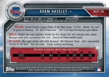 2019 Bowman - Chrome Prospects #BCP-28 Adam Haseley Back