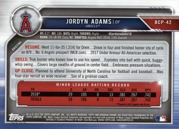 2019 Bowman - Chrome Prospects #BCP-42 Jordyn Adams Back