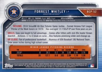 2019 Bowman - Chrome Prospects #BCP-52 Forrest Whitley Back