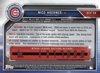 2019 Bowman - Chrome Prospects #BCP-59 Nico Hoerner Back