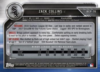 2019 Bowman - Chrome Prospects #BCP-76 Zack Collins Back