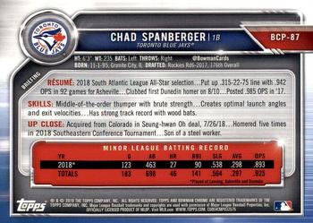 2019 Bowman - Chrome Prospects #BCP-87 Chad Spanberger Back