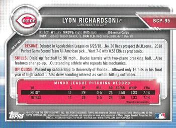 2019 Bowman - Chrome Prospects #BCP-95 Lyon Richardson Back