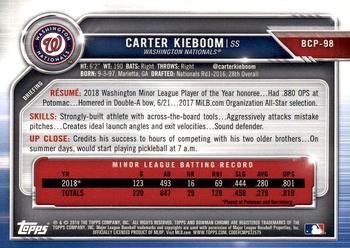 2019 Bowman - Chrome Prospects #BCP-98 Carter Kieboom Back
