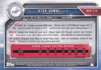 2019 Bowman - Chrome Prospects #BCP-115 Jeter Downs Back