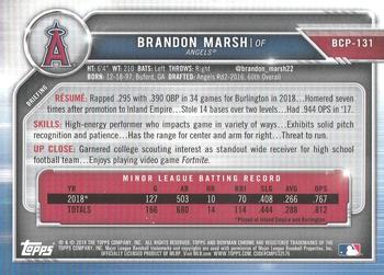 2019 Bowman - Chrome Prospects #BCP-131 Brandon Marsh Back