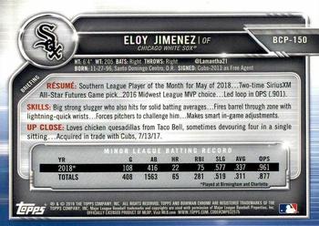 2019 Bowman - Chrome Prospects #BCP-150 Eloy Jimenez Back