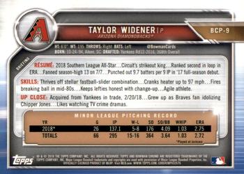 2019 Bowman - Chrome Prospects Atomic Refractor #BCP-9 Taylor Widener Back