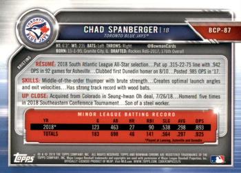 2019 Bowman - Chrome Prospects Atomic Refractor #BCP-87 Chad Spanberger Back