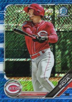 2019 Bowman - Chrome Prospects Blue Shimmer Refractor #BCP-102 Jonathan India Front