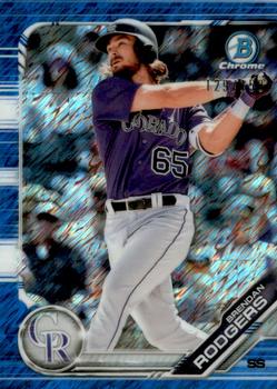 2019 Bowman - Chrome Prospects Blue Shimmer Refractor #BCP-143 Brendan Rodgers Front
