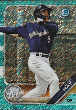 2019 Bowman - Chrome Prospects Aqua Shimmer Refractor #BCP-12 Corey Ray Front