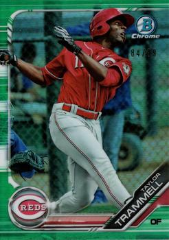 2019 Bowman - Chrome Prospects Green Refractor #BCP-24 Taylor Trammell Front