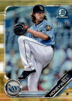 2019 Bowman - Chrome Prospects Gold Refractor #BCP-88 Brent Honeywell Front