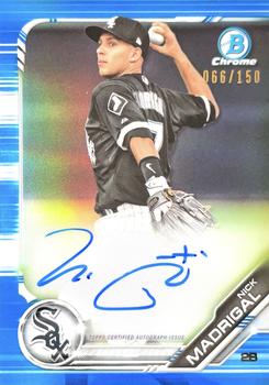 2019 Bowman - Chrome Prospect Autographs Blue Refractor #CPA-NM Nick Madrigal Front