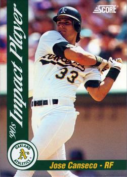 1992 Score - 90's Impact Players #52 Jose Canseco Front