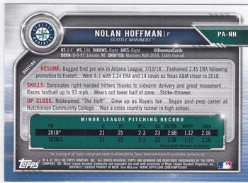 2019 Bowman - Prospect Autographs Purple #PA-NH Nolan Hoffman Back