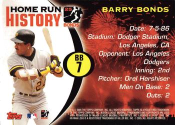 2005 Topps - Barry Bonds Home Run History #BB 7 Barry Bonds Back