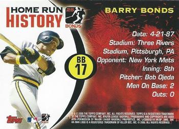 2005 Topps - Barry Bonds Home Run History #BB 17 Barry Bonds Back