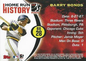 2005 Topps - Barry Bonds Home Run History #BB 28 Barry Bonds Back