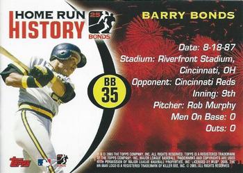 2005 Topps - Barry Bonds Home Run History #BB 35 Barry Bonds Back