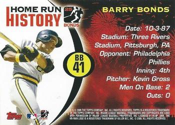 2005 Topps - Barry Bonds Home Run History #BB 41 Barry Bonds Back