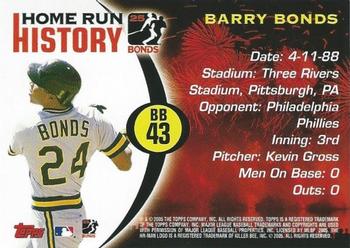 2005 Topps - Barry Bonds Home Run History #BB 43 Barry Bonds Back