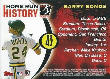 2005 Topps - Barry Bonds Home Run History #BB 47 Barry Bonds Back