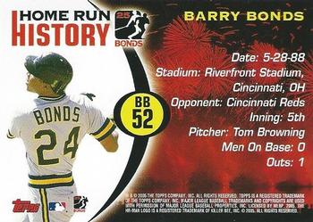 2005 Topps - Barry Bonds Home Run History #BB 52 Barry Bonds Back